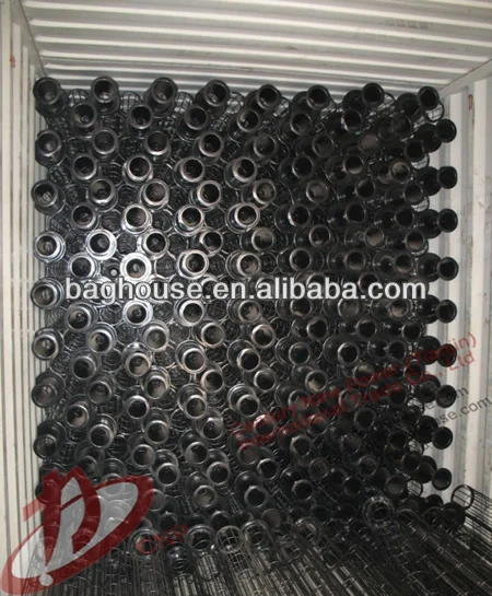Industrial dust collector filter bag support cages