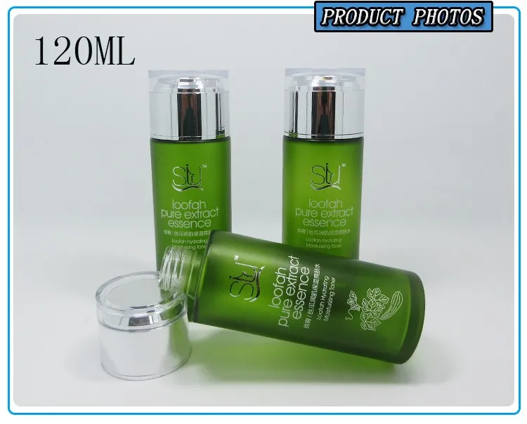 Download 120ml 4oz Frosted Green Glass Cosmetics Water Bottle Facial Toner Bottle Packaging Professional ...