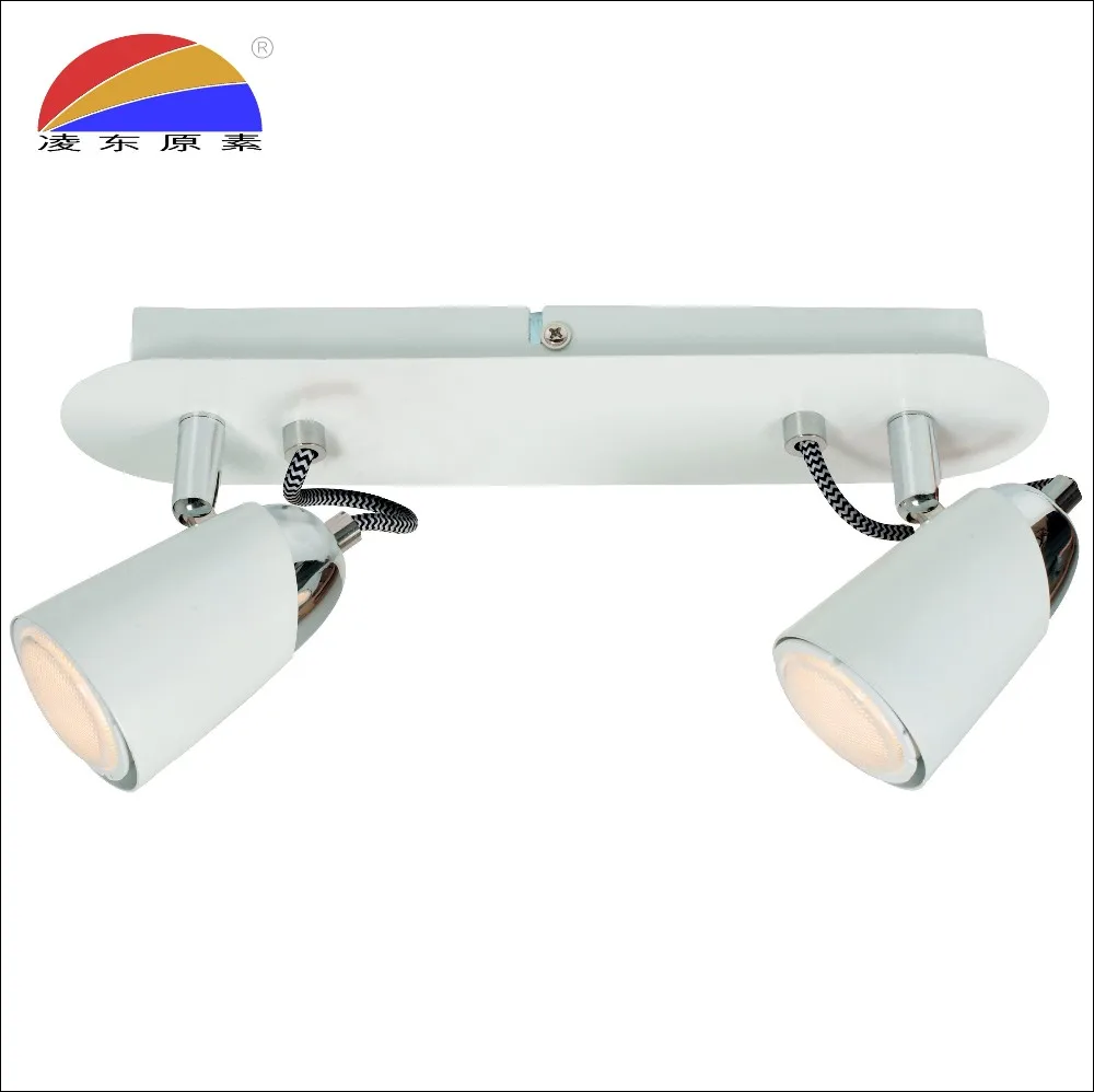 2 Ways Heads Spot Light Fixture Ceiling Spotlight With Gu10 Socket And