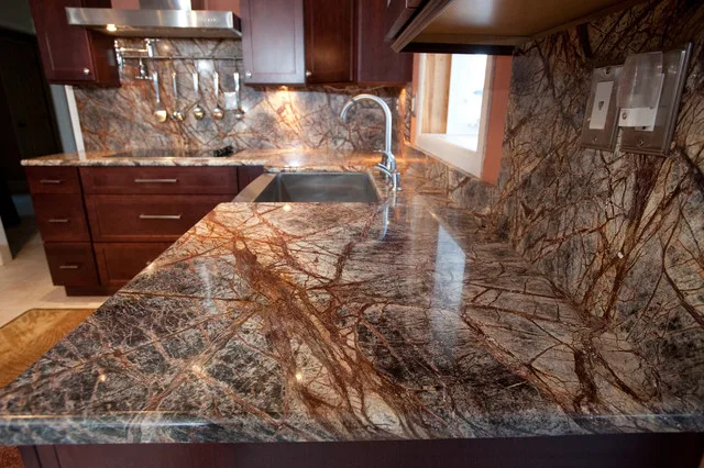 Hot Antique Rainforest Brown Marble Kitchen Countertops 36 X36 Hot Antique Rainforest Brown Marble Kitchen Countertops 36 X36 Polished Tiles