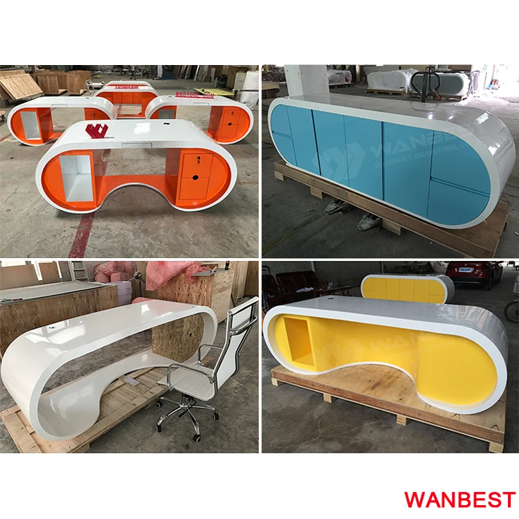 Unique Design Artificial Marble Ceo Director Office Laptop Desk Working Table for Hotel Home