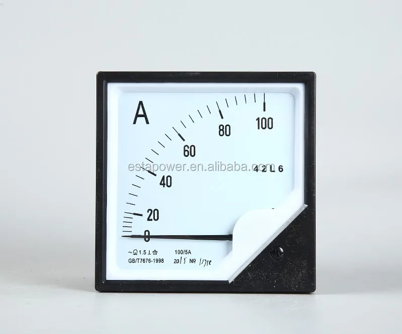 100/5a Pointer Type Ac Current Meter 120*120 Power Distribution