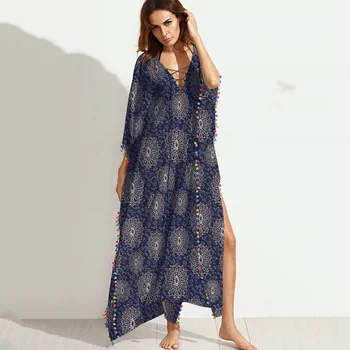 pom pom maxi dress