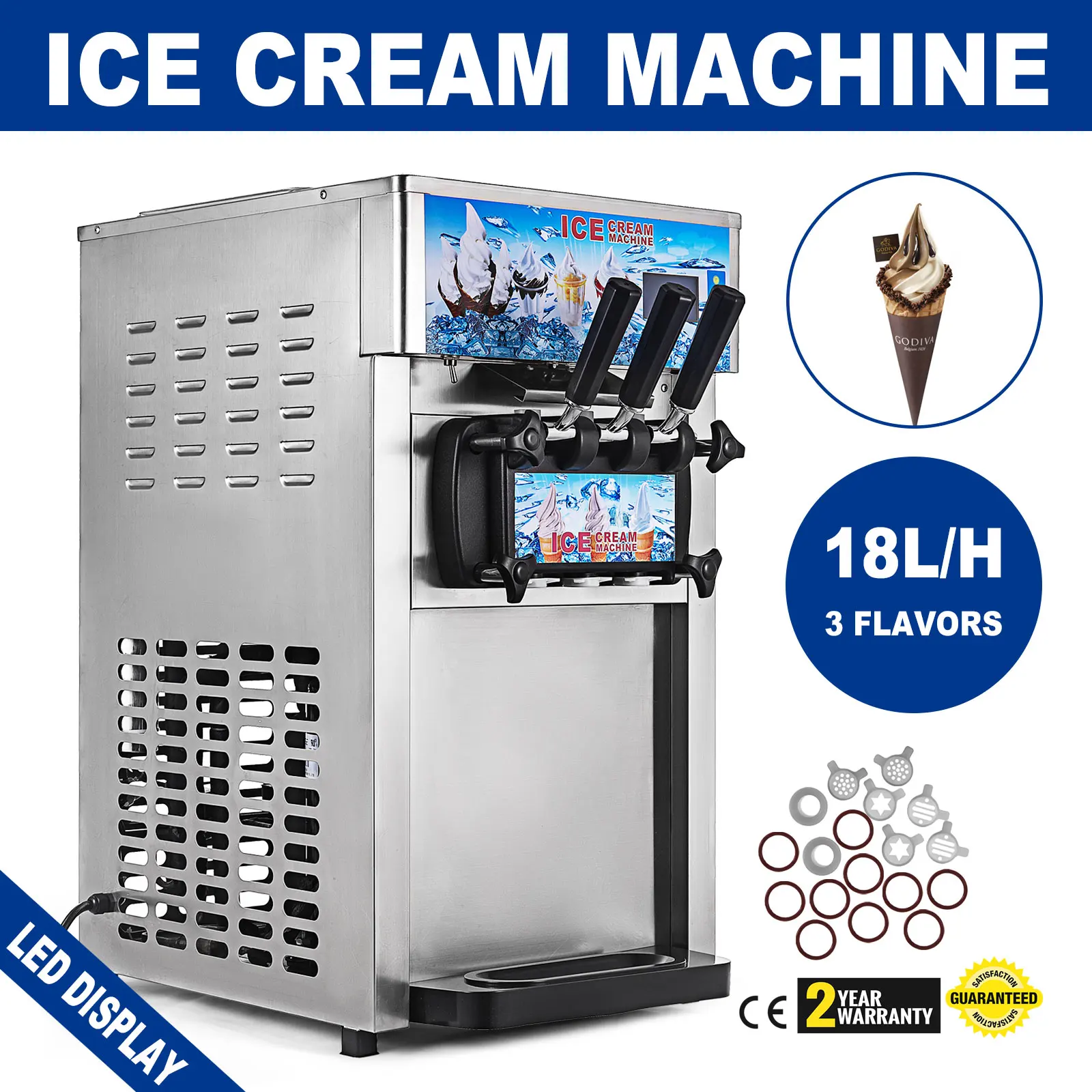 Commercial Soft Serve Ice Cream Machine Frozen Yogurt Ice Cream Maker