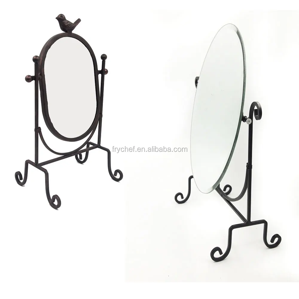 Makeup Mirror Metal Black Color Single Make Up Mirror Vanity