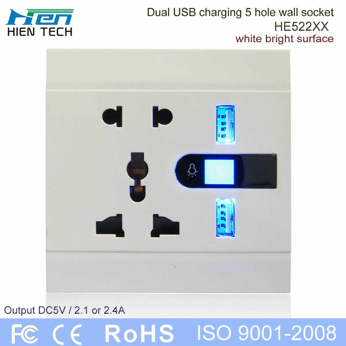 Trade Assurance Supplier White Color Universal Switched Usb Wall Socket