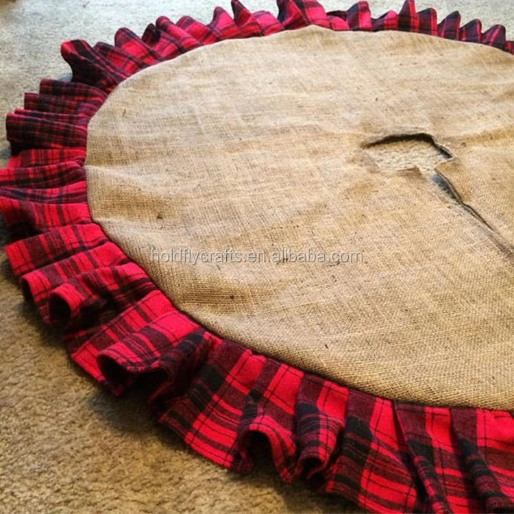Burlap Skirt Plaid Ruffle