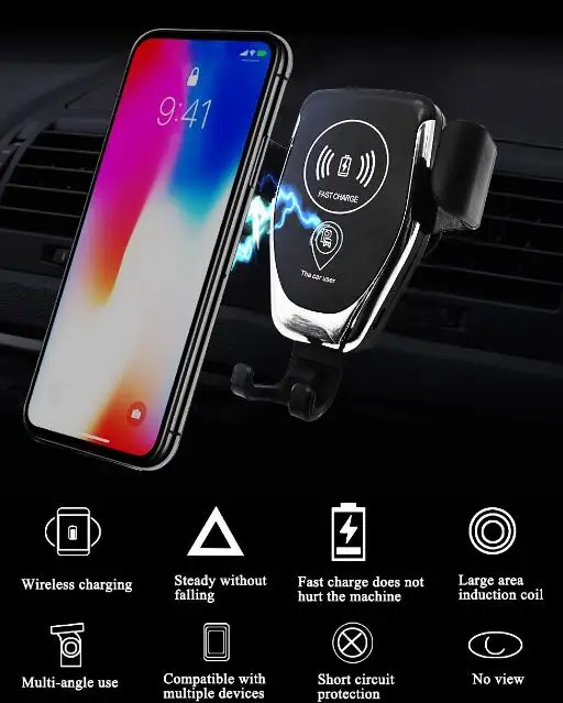 Intelligent Control 15w Auto Wireless Charger Smartphone Wireless ...