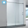 Easy clean tempered glass sliding shower door with stainless steel accessories