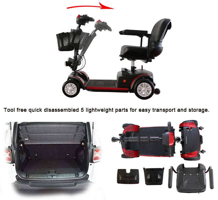 Wholesale elderly Portable 4 wheel electric mobility scooter for the disabled