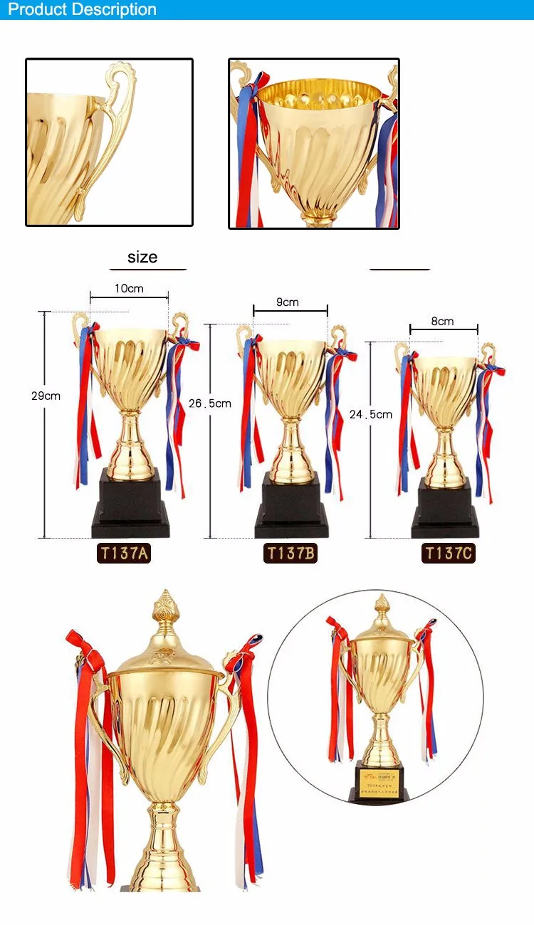 Custom Zinc Alloy Trophy Sports Team Design Trophies Manufacturer Gold