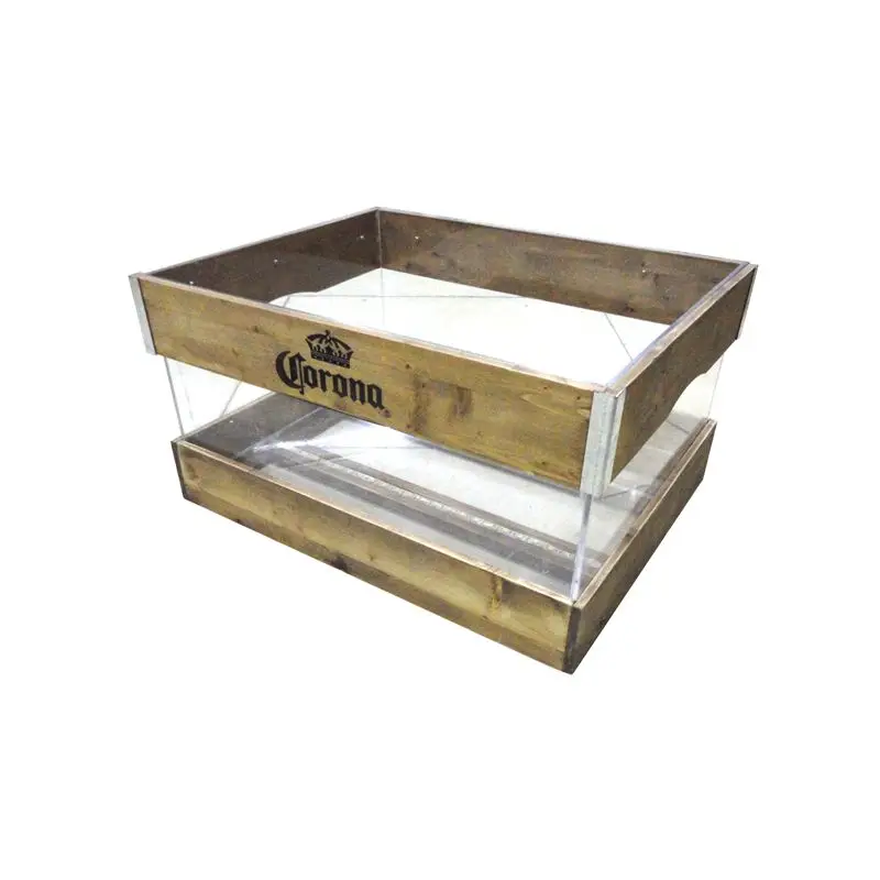 Hot Selling Modern Unfinished Wooden Box With Tempered Glass Windows