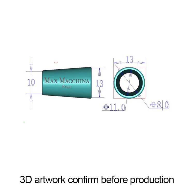 High quality engraved silver logo custom metal bikini drawstring bell cord end stopper for swimwear