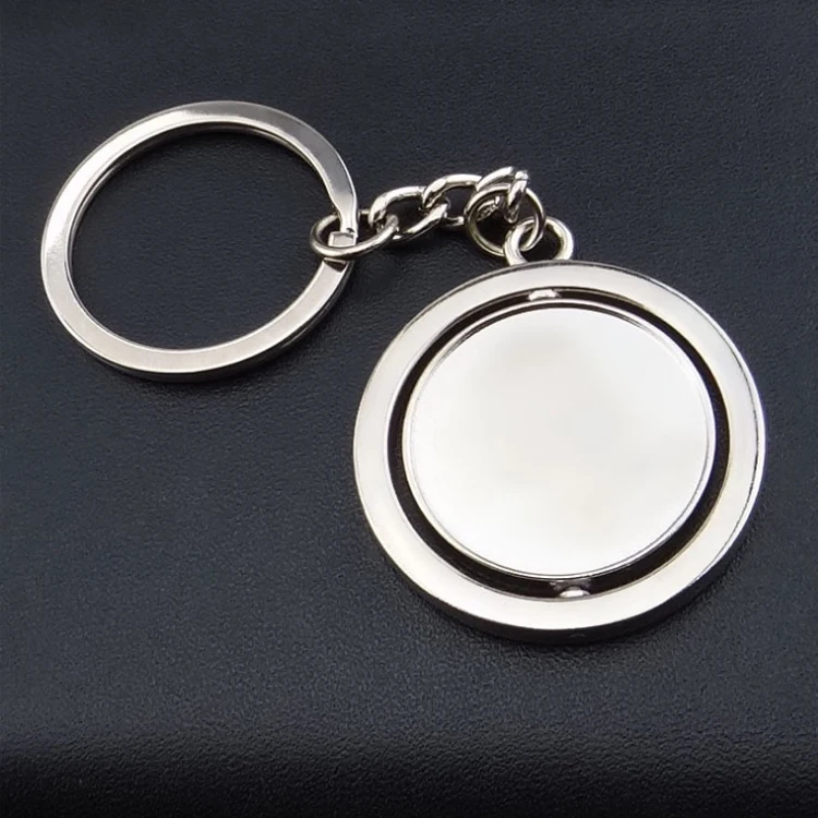 Custom Engraved Round Shape Spinner Blank Metal Key Rings - Buy Blank ...