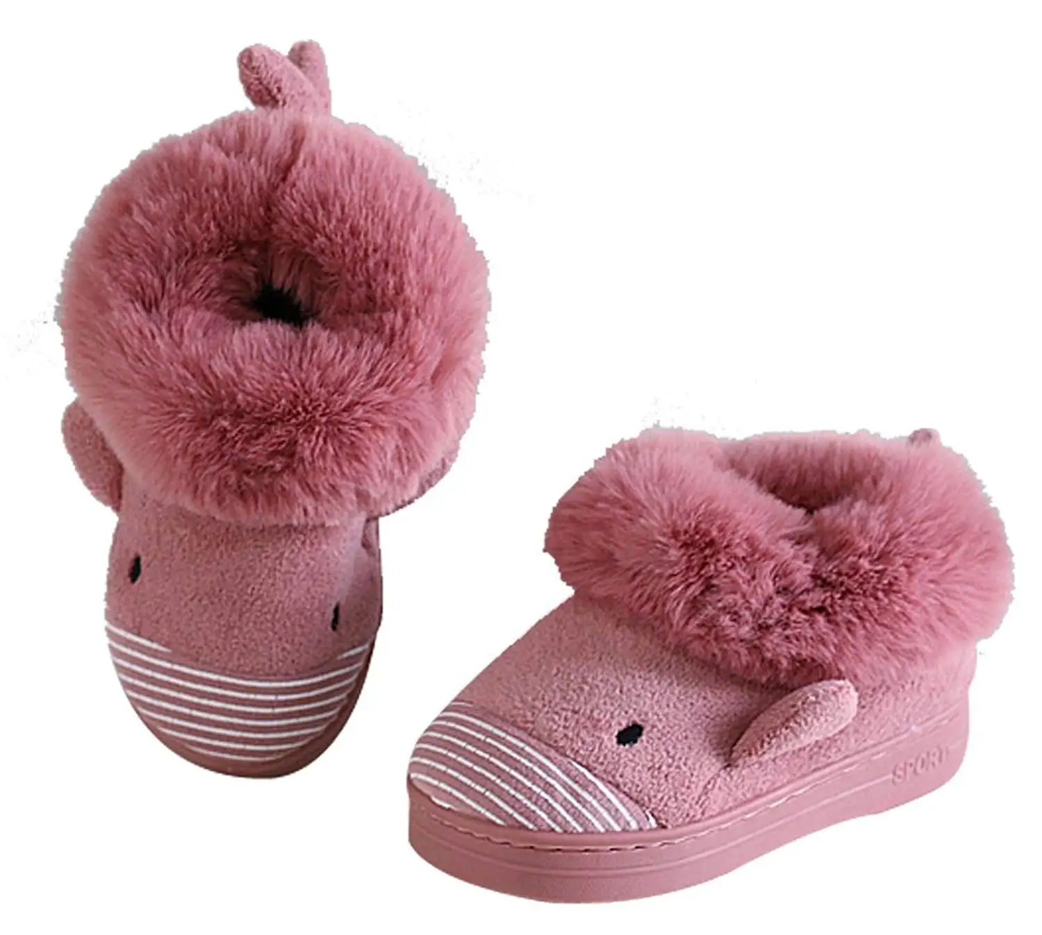 Cattior Fleece Warm Animal Slipper Shoes Cute Indoor Slippers House Shoes Toddler