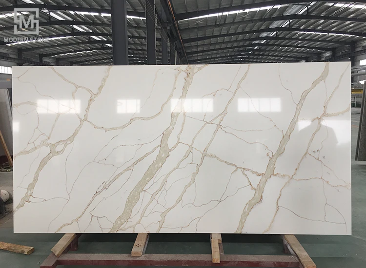 Calacatta Gold Vein Quartz Stone Slab 3cm Countertop - Buy Calacatta