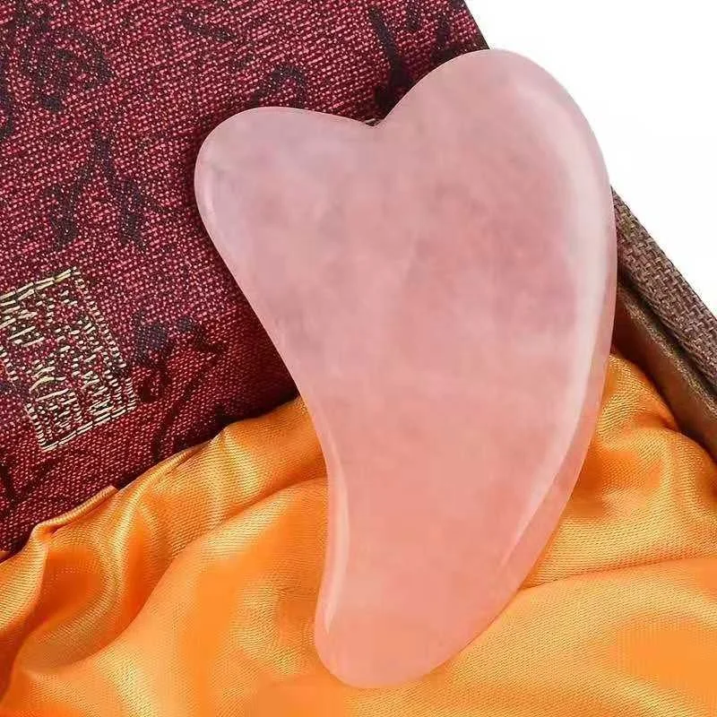 New Shape Dolphin Natural Rose Quartz Gua Sha Massage Tool Pink Crystal