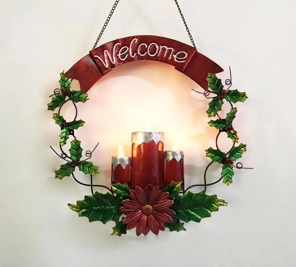 Metal Sign Christmas Led Light Door Or Wall Decoration Buy