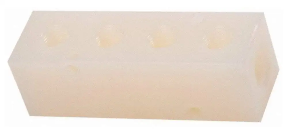 1/2" Inlet, 3/8" Outlet, Nylon Manifold, 4-3/4" Long x 1-1/2" Wide x 1-1/2" High, 0.2" Mounting Hole Diam, 6 Ports, 2 Inlet Ports, 4 Outlet Ports