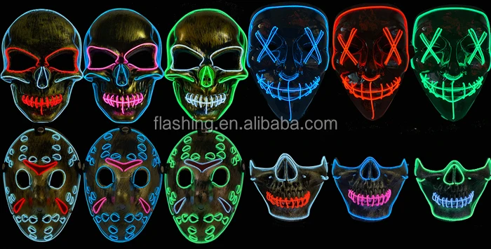 Hot selling high quality EL Panel Mask For Party,Halloween, Blacklight Run,Advertisement,DJ,Club,Christmas
