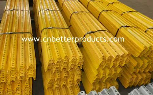 8 Foot Perforated Green painted U-channel Sign Post | U shape fence posts