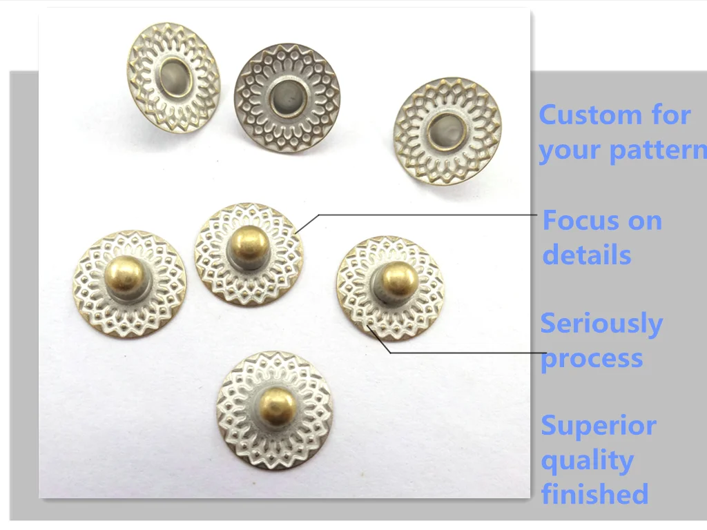 Custom Design Stainless Steel Jeans Rivet with Cap