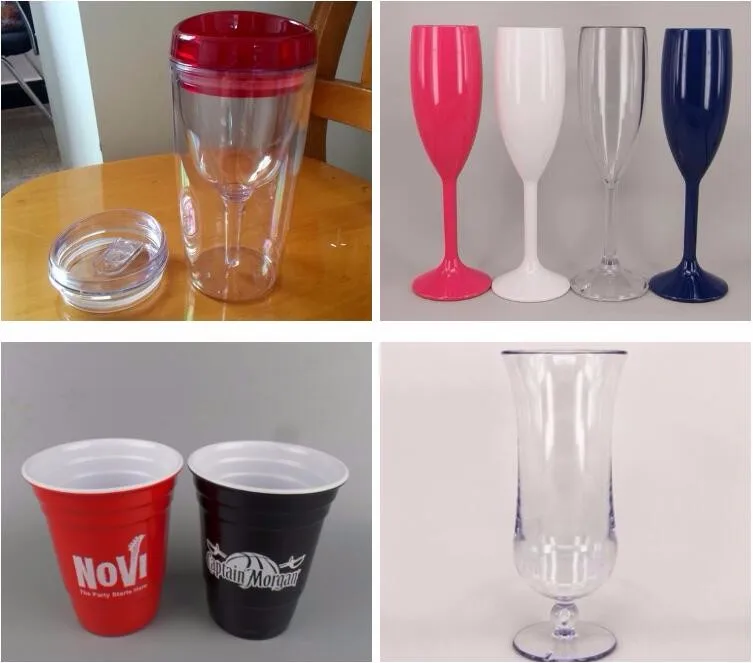 12oz 350ml Plastic Beer Cup With Handle Acrylic Material Plastic Type
