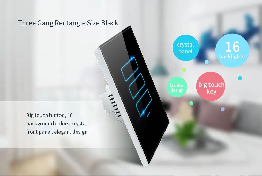 Lanbon smart home 2019 new product L7 smart switch zigbee phone app control 3 gang wifi switch - ANKUX.COM