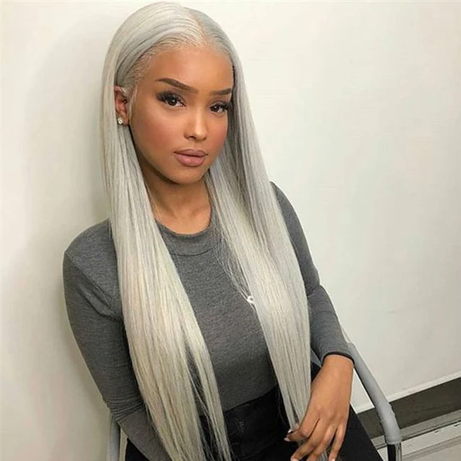 real hair grey wigs