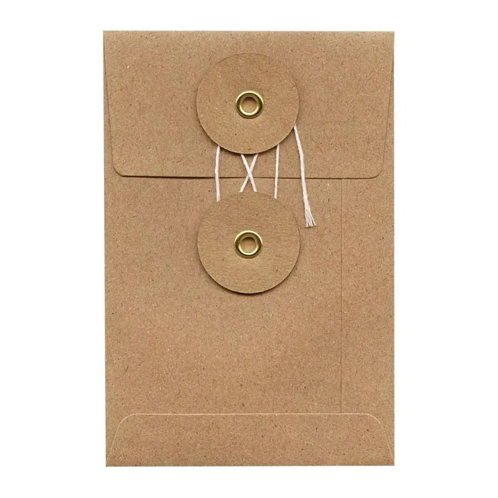 Custom Design Kraft Small Brown Envelopes With String Fastening Buy
