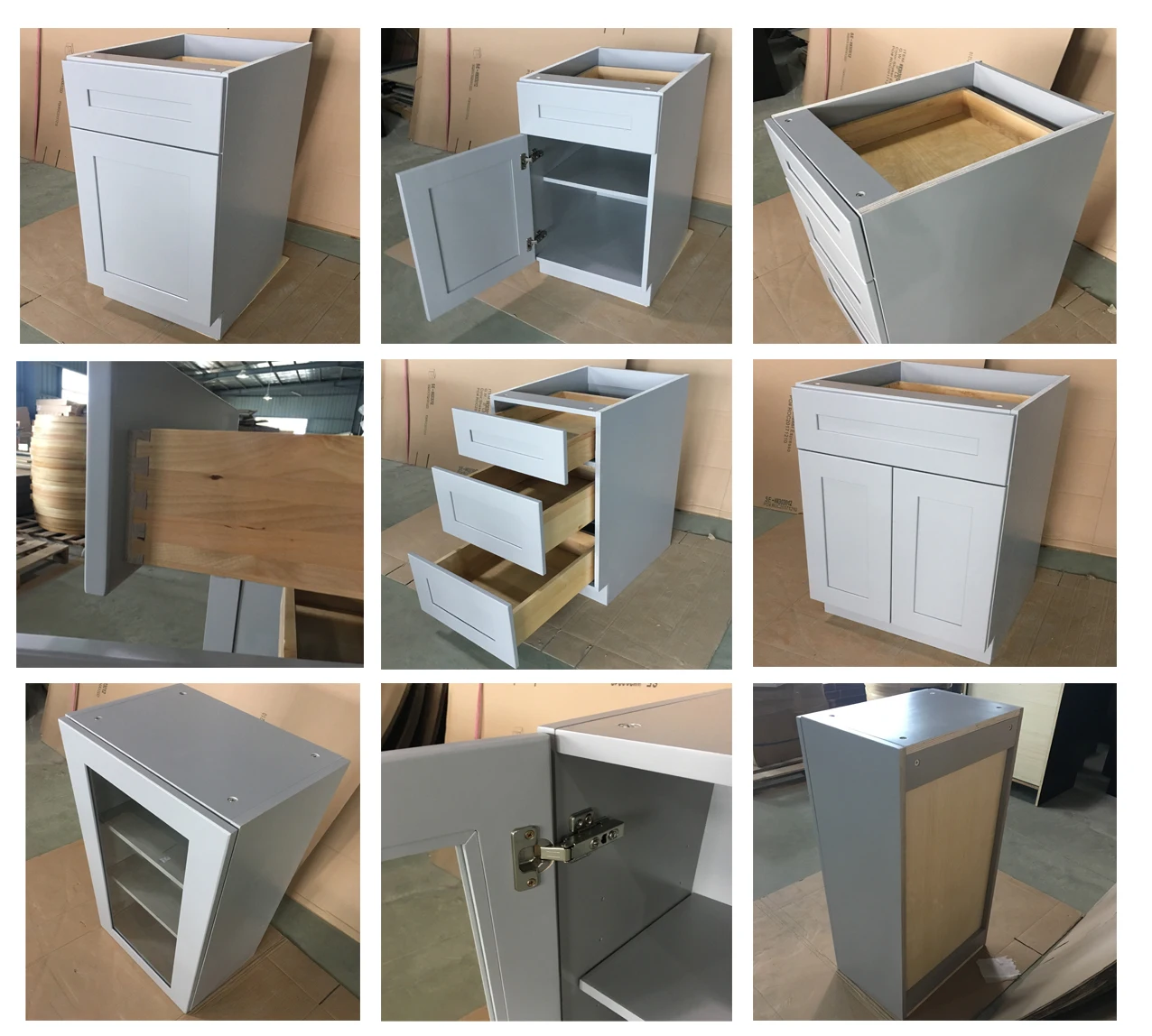 Modern Modular Plywood Carcase Solid Wood Rta Kitchen Cabinets