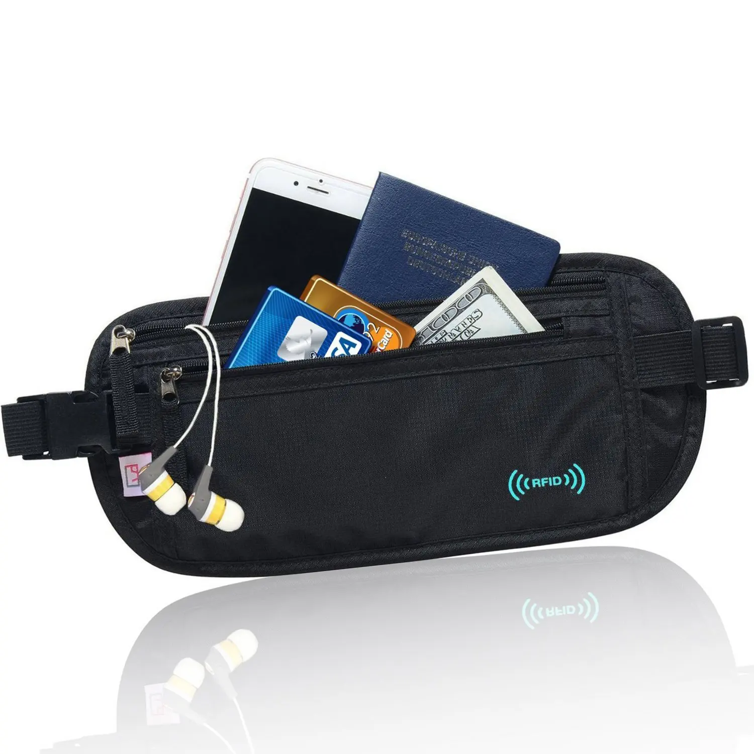 Buy Meedo(TM)RFID Blocking Wallet Travel Money Belt Hidden Waist Stash ...