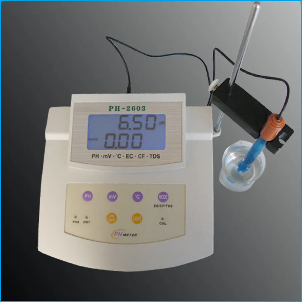 Laboratory China Bench Top Digital Ph/temp/orp/ec/cf/tds Test Ph Meter