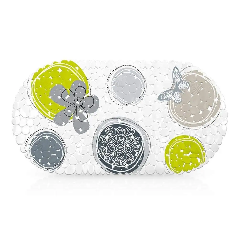 Hjyi Bath mat 69x35cm, Bathroom Non-Slip mat, PVC Sucker Print Bathroom mat