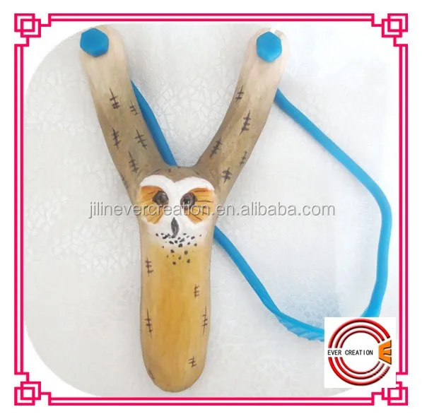 carved owl wooden slingshot