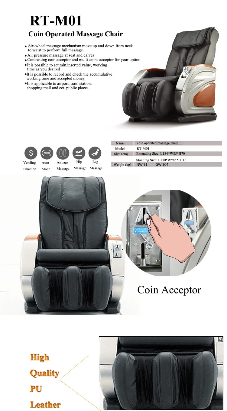 commercial coin operatedmassage chair price rtm01