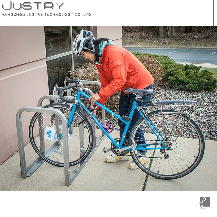 Front Bike Rack Stand Bus U Lock Storage Floor Mounted Bicycle Parking