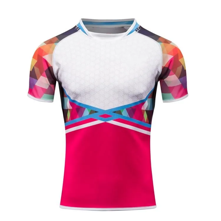Hot Selling Cheap Breathable Rugby Jerseys Hot Pink Color Blank Team ...