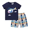 2018 2-7years baby boys clothing european style summer short sets plane cotton children clothes kids boys clothing sets