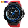 New Arrival SKMEI 1343 Young Man Digital Quartz Dual Display Sport Watch Alarm Chronograph Auto Date EL Light Wristwatches 5 ATM