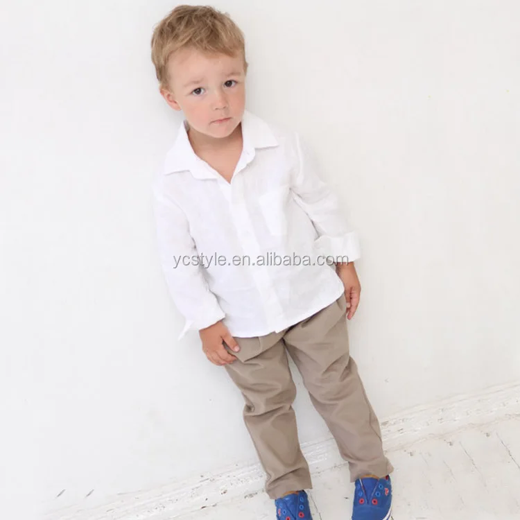 toddler boy white linen shirt