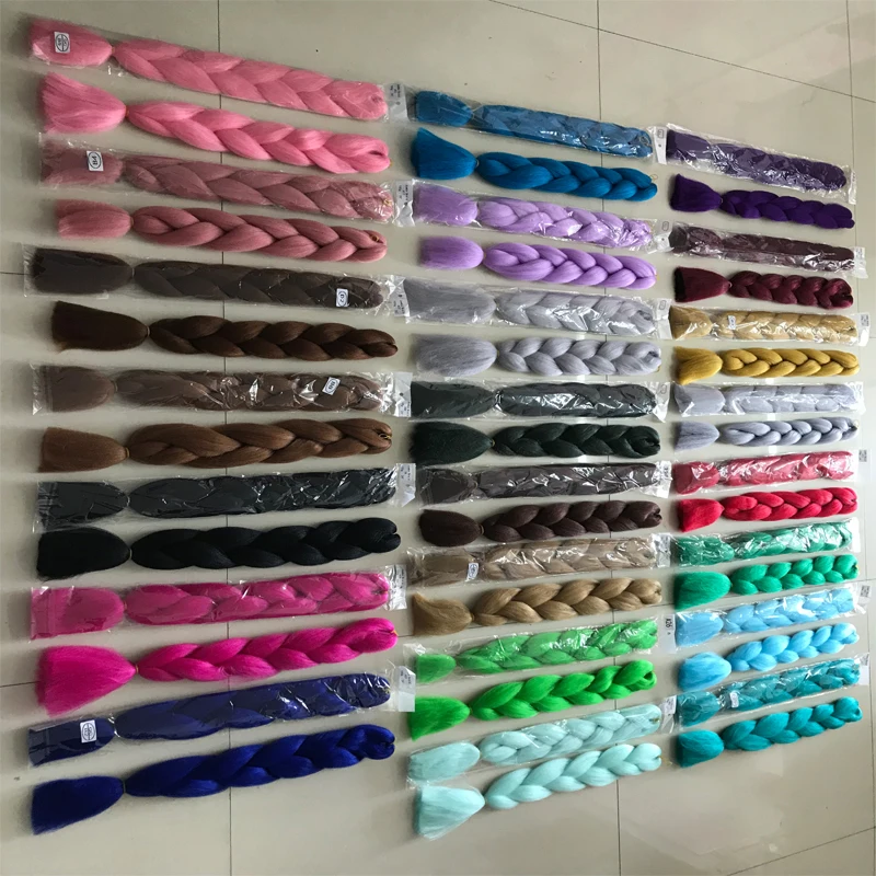 120 Colors ombre color afro kinky braiding hair 3x synthetic artificial hair wand curl crochet braid