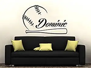 Baseball Name Wall Decal Boy Custom Personalized Boys Name Decor Vinyl Decal Baseball Kids Teens Boys Room Sports Wall Decal Nursery ZX262