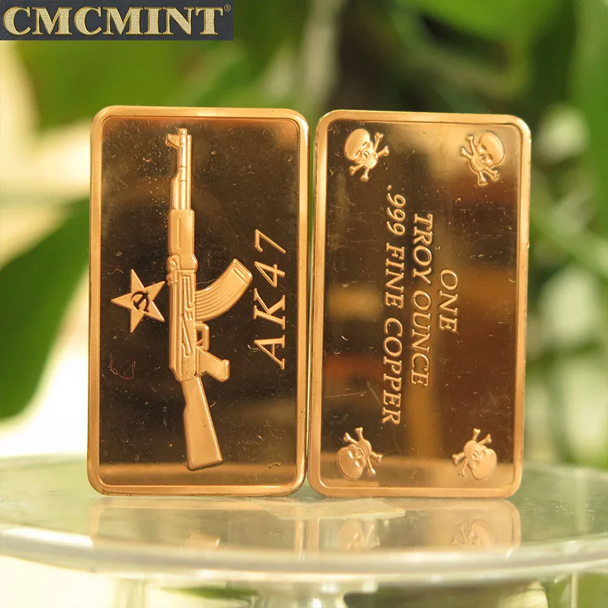 Wholesale Collectible Coins 1 Oz 999 Fine Copper Ak47 Bullion Bars Y33