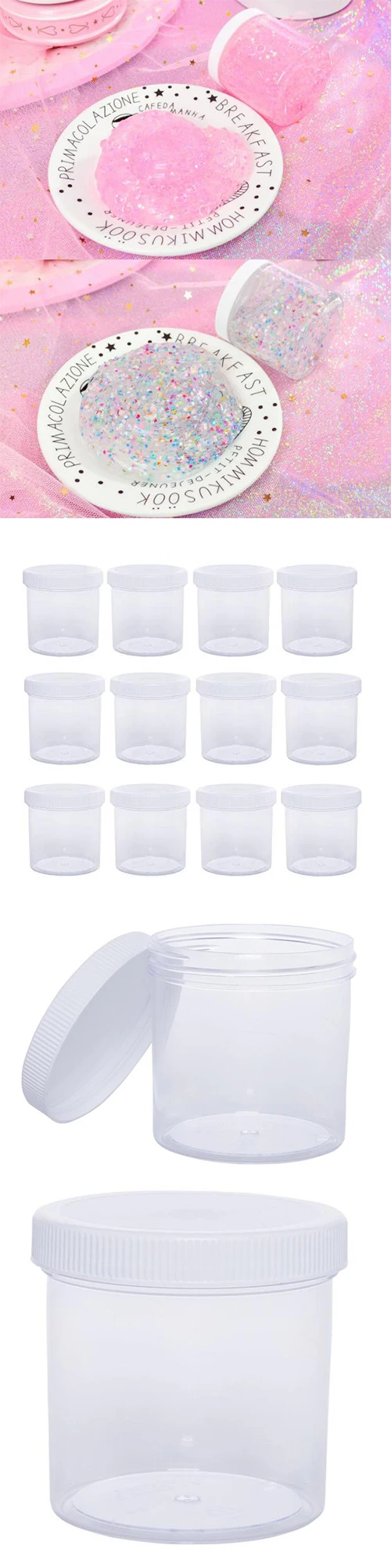 空のスライム収納容器蓋とラベル付きの透明なスライムジャー Bpaフリー素材 Buy スライム瓶 スライム容器 Diyスライム瓶 Product On Alibaba Com