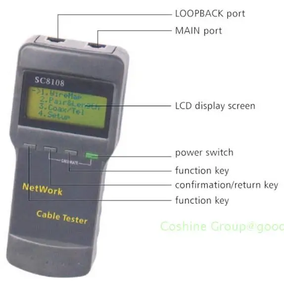 SC8108 RJ45 non inclus Testeur de c/âble longueur du r/éseau LAN T/él/éphone t/él/éphonique Emplacement du testeur Compteur Mesure aliment/é par batterie