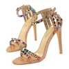 Roman Style Open Toe High Heel Women'S Shoes Hollow Studded Sandals