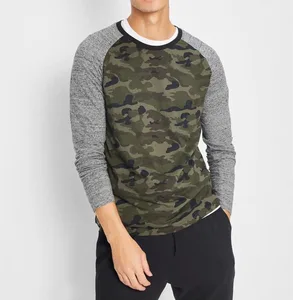 China factory no moq long sleeve t shirt mens camo blank raglan t shirt wholesale China factory no moq long sleeve t shirt mens camo blank raglan t shirt wholesale