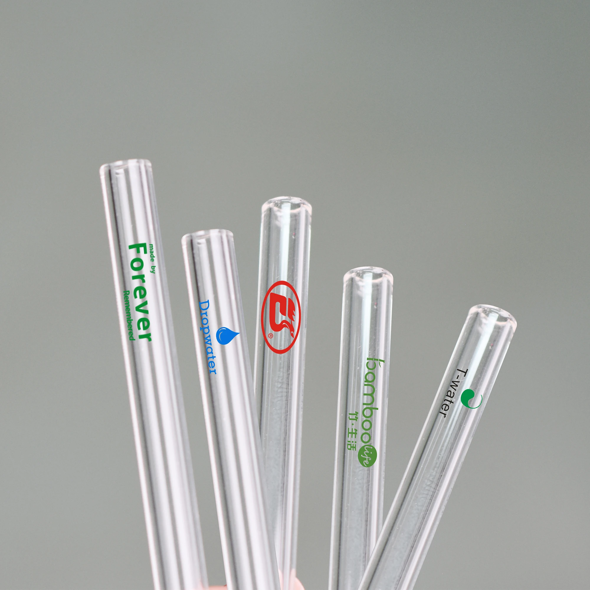 Custom Logo High Borosilicate Straw Glass Drinking Straw Pyrex Clear