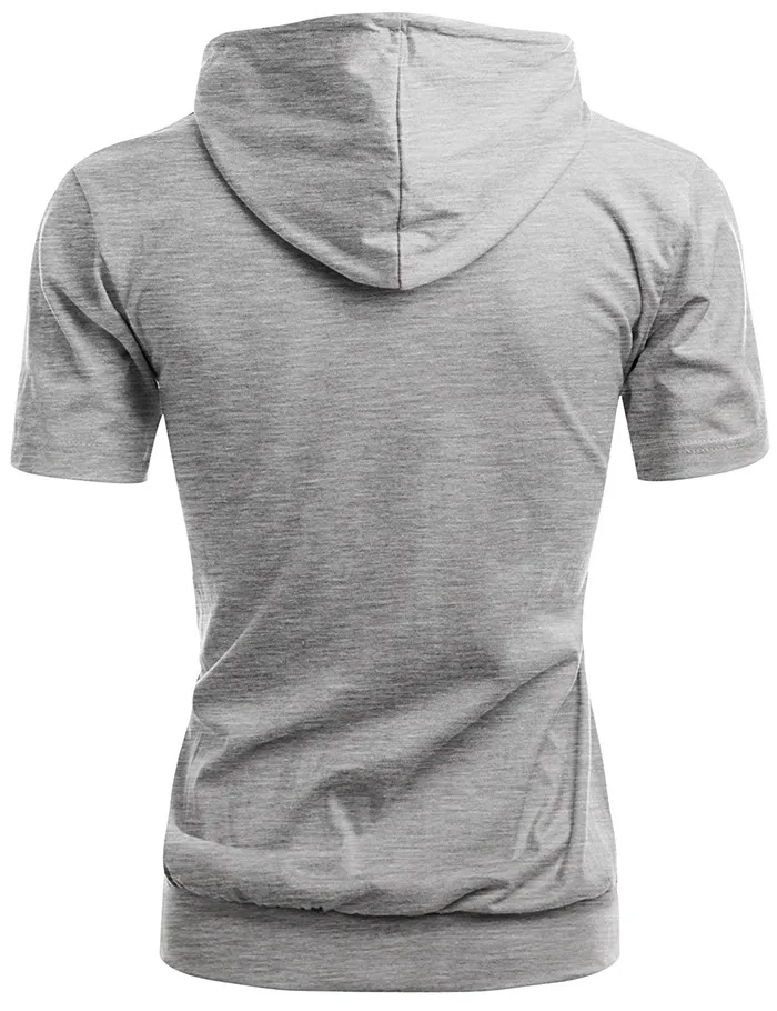 Custom Blank Hooded T-shirts Short Sleeve Clothes Men T Shirt 90 Cotton ...